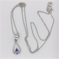 Silver Tanzanite(0.3ct) Pendant