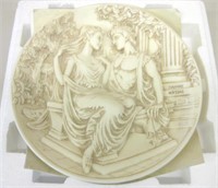 Aphrodite & Adonis Alabaster Plate w/ COA