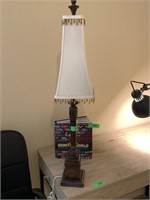 PRETTY TABLE LAMP W FRINGED SHADE