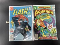 2 DC comics Aquaman #451, the Flash #330