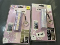 2 keychain power banks 1 pastel 1 purple unicorn