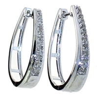 Stunning 1/2 ct Diamond Designer Hoop Earrings