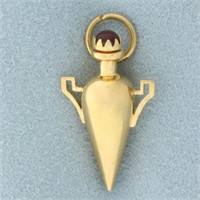 Ruby Amphora Water Jug Pendant or Charm in 18k Yel