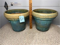 Two nice glazed flowerpots