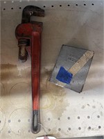 14" Pipe Wrench & Drill Bit Box - no bits