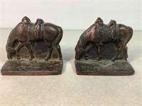 Bronze Horse Bookends, 4.5in Tall X 5in Long