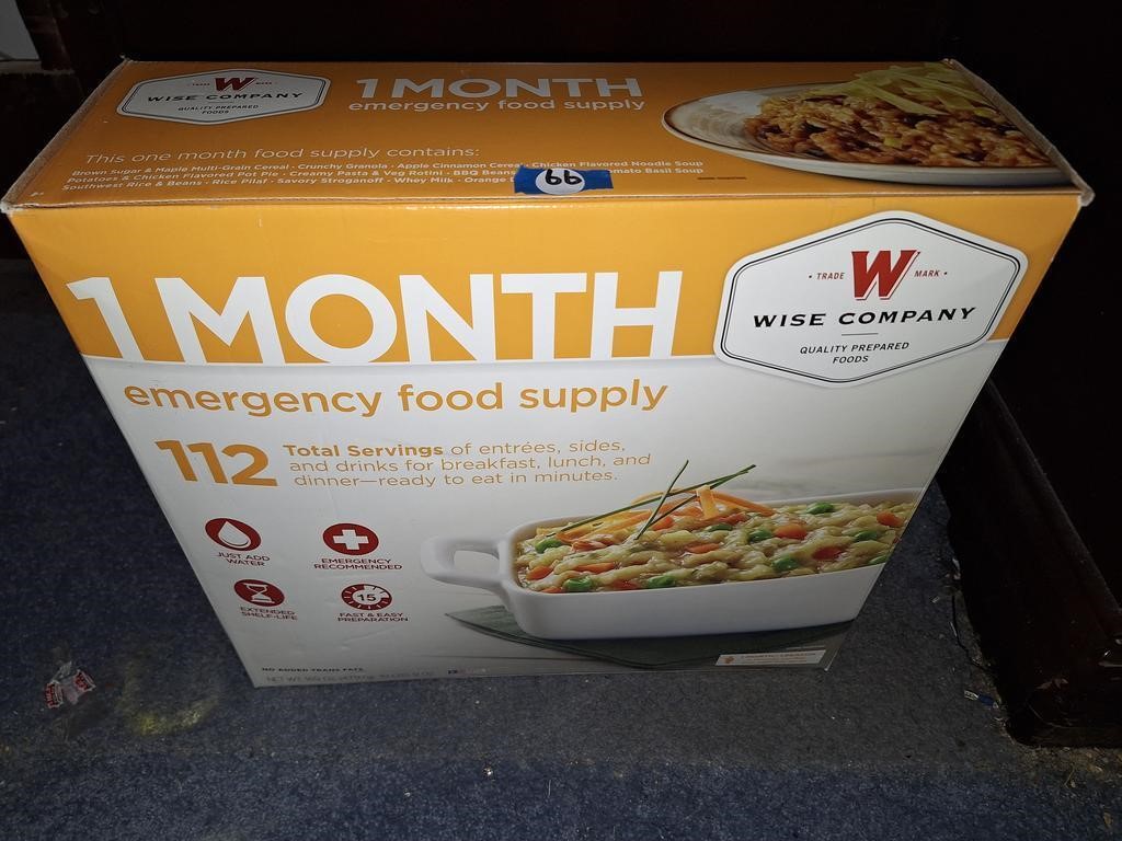 WISE SEALED 1 MONTH FOOD SUPPLY (opened)