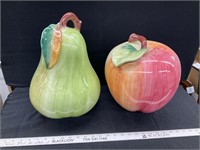 Large ceramic apple and pear