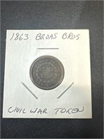1863 Broas Bros Civil War Token - Indian Head