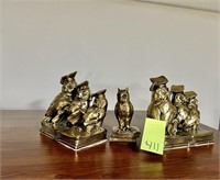 Owl Bookends & Owl Figurine