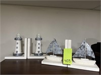 Lighthouse & Sailboat Bookends