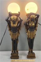 Pair Egyptian Style Wall Bracket Lamps