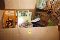 BOX OF LOUIS L'AMOUR AND OTHER WESTERN AUTHORS