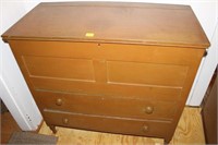 ANTIQUE, PAINTED BLANKET CHEST W/2 DRAWER BASE