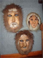 3 Leather & Fur Eskimo Face Masks