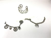 Costume jewelry bracelets.