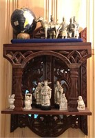 Carved Shelf w/ World Trinkets
