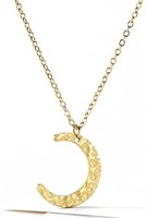 Elegant 14k Gold Plated Crescent Moon Necklace