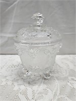 Vintage Glass Covered Footed Compote