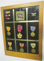 Framed WWII Medal Lot Including Legion of Merit