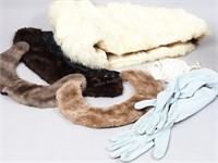 Fur Stole, Faux & Lace Collars & Gloves
