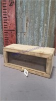 Wood box w/ screened hinged lid