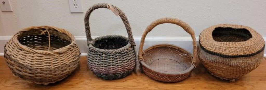 ASSORTED WICKER AND WOVEN BASKETS