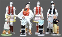 HUNGARIAN HAND PAINTED PORCELAIN FIGURES