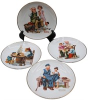 4pc Norman Rockwell Collectible PLates