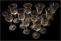 11pc Etched Glasses