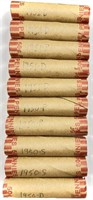 (10) Rolls 1950's Wheat Cent Penny Lot