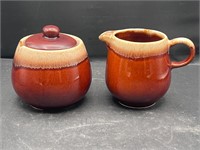 McCoy Pottery creamer and sugar brown glaze