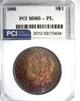 1886 Morgan MS65+ PL LISTS $625
