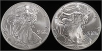 (2) 2001 AMERICAN SILVER EAGLES