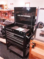 US General 30" five-drawer black mechanics cart