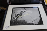 POWERLINE WORKER BLACK & WHITE PHOTO FRAMED