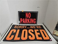 Open/Closed Sign & No Parking Sign