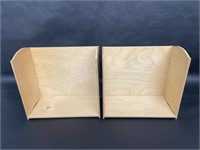 Pair of Handmade Wood Storage Boxes