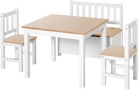 $130  Qaba 3-Piece Kids Table Set with 2 Wooden Ch