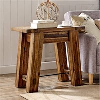 27"W Industrial Wood End Table