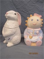 Hopping Bunny Cookie Jar & Baby Doll Cookie Jar