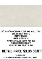 12"x24" Porcelain Floor And Wall Tile x542 SF