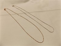 Pair of 18" long sterling necklaces