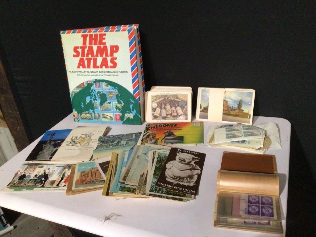 Vintage Postcards & Stamps Lot
