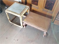 2 little wooden foot stools
