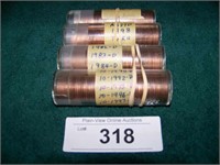 4-Rolls of Uncirculated Cents 1982 Thru 2003