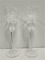 Pair of Gorgeous Crystal Glass Candlestick Holders