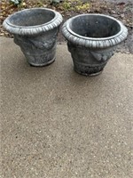 Pair of heavy duty concrete outdoor planters