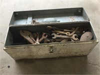 Metal Toolbox with Rusty Tools