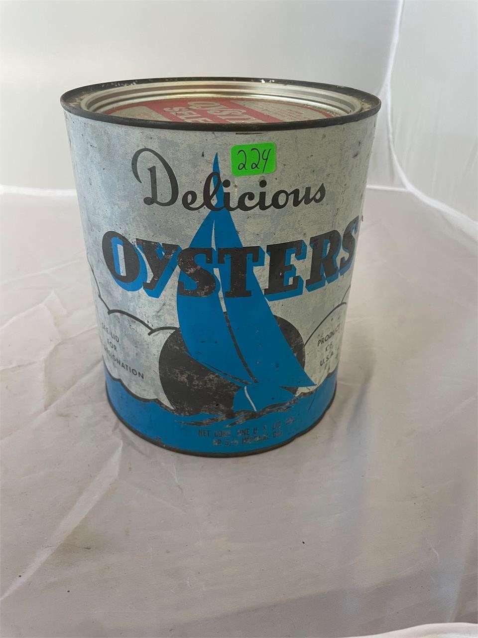 VA 342 Colonial Beach Packing Gallon Oyster Can